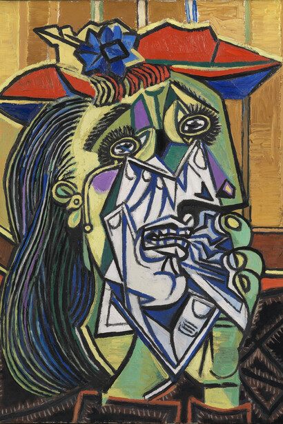 Pablo Picasso, Weeping Woman, 1937, Oil on canvas, Accepted by H.M. Government in lieu of tax with additional payment (Grant in Aid) made with assistance from the National Heritage Memorial Fund, the Art Fund and the Friends of Tate Gallery, 1987, Photo © Tate, London 2014 © Succession Picasso/DACS 2014