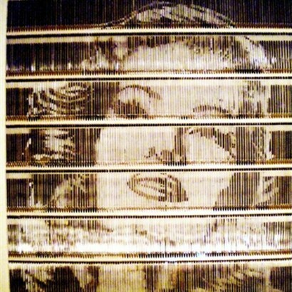 Henri Gueguen, Rita Hayworth, Lacquer on Interior of Bic Pen, 40" x 40"