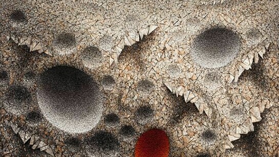 Kwang Young Chun, Aggregation 13 - NV045 RED, 163 cm x 230 cm, Mixed Media with Korean Mulberry, paper,
2013