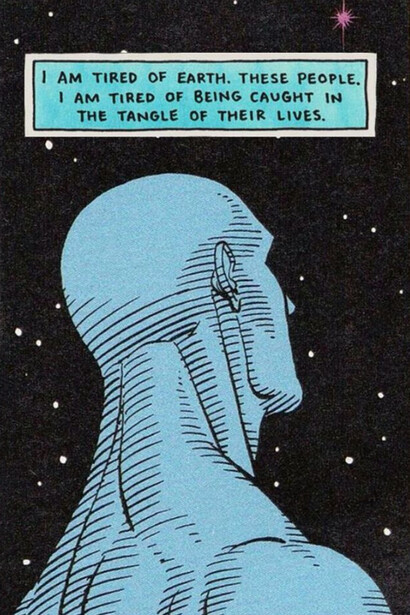 En Watchmen, la figura del héroe aparece marcada por la paranoia, el desencanto y la imposibilidad de escapar al deseo de poder absoluto