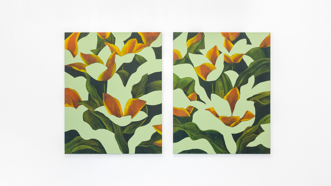 Ryan Mrozowski, Untitled (Pair), 2018, Acrylic on linen, 2 parts, 127 x 101,6 cm, Courtesy the artist and Galerie Nordenhake Berlin / Stockholm