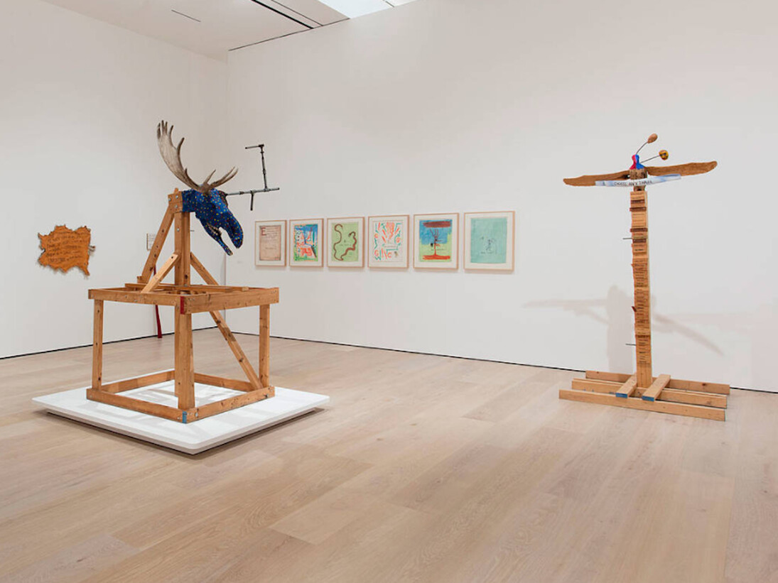 Jimmie Durham, Exhibition view. Courtesy of Hammer Museum 