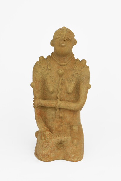 Tribal
Vente d'Une Superbe Divinite (Sale of a Superb Divinity) from Niger, Mali, 1200-1400 AD
Terracotta
21 1/2 inches high
Provenance
Pirat, Abidjan, Ivory Coast, circa 1970