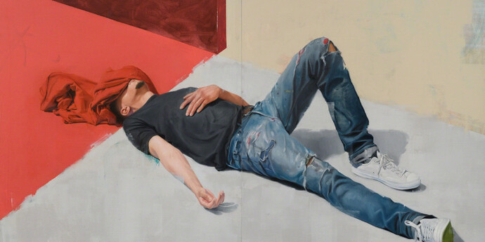 Delfin Finley's. Some Things Never Change. Courtesy of Lora Schlesinger Gallery
