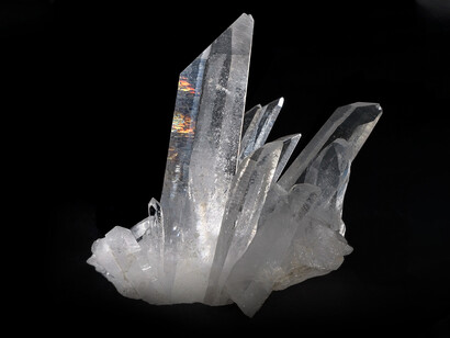 A larger cluster of quartz crystals