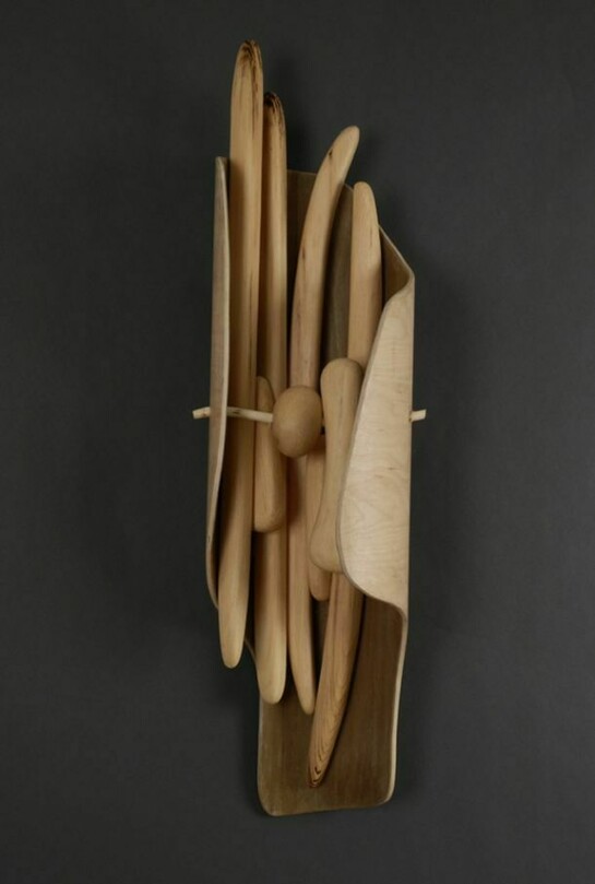 Jeremy Comins, Unfolded #2, 2013, Wood, 31” x 8” x 8”