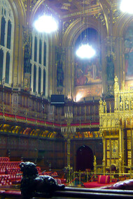 The House of Lords, as the UK's second chamber, examines bills, questions government action, and investigates public policy