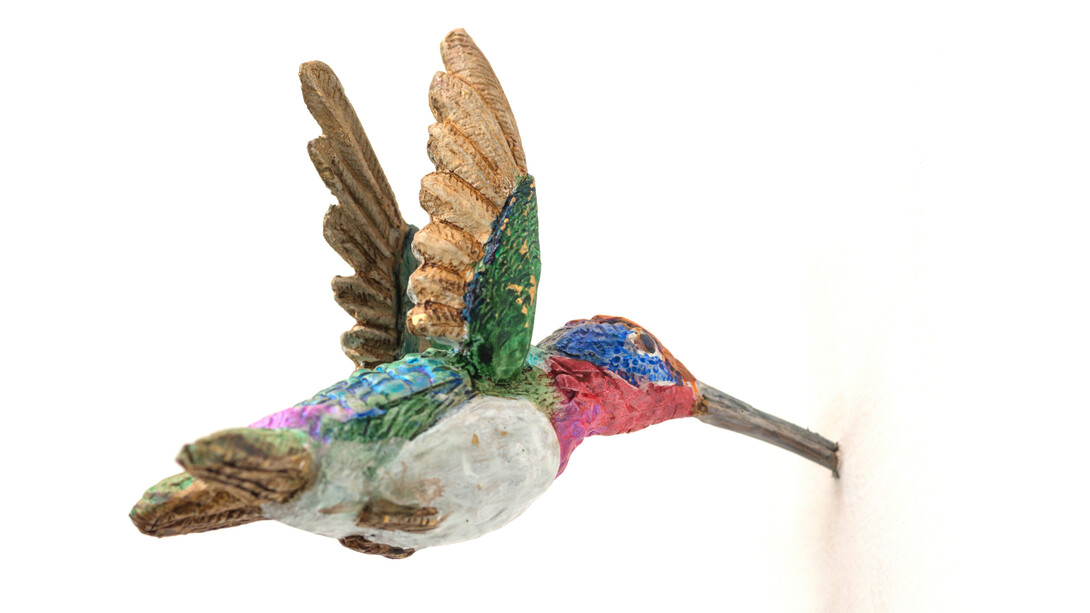 Efrain Almeida, Hummingbirds, 2014, Polychromatic bronze, 10 pieces, 13 x 8 x 12 cm (each), Edition of 3. Photo: Eduardo Ortega, Courtesy of Galeria Fortes Vilaça  