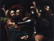 Caravaggio (Michelangelo Merisi da) Caravaggio, 1571–1610 Porto Ercole -  "The Taking of Christ", 1602. Oil on canvas, 135.5 x 169.5 cm.
