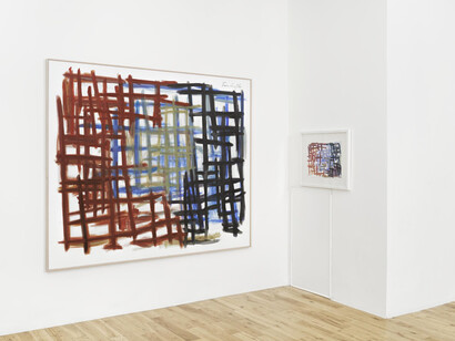 Günther Förg ‘To London! A Selection of Paintings’ at Almine Rech Gallery in
London 04.06 - 25.07.2015. Photo: Alex Delfane, Courtesy of Günther Förg Estate and Almine Rech Gallery