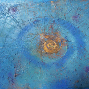 Matteo Rizzetto, Eye of the evolution, 2015, tenica mista su tela, 70 x 100 cm