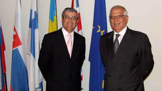 Tomás Abadía Vicente y Josep Borelll, presidente del Parlamento Europeo en su visita oficial a Costa Rica, en 2006