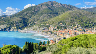 Panorama di Levanto, provincia di La Spezia, Italia