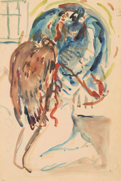 Edvard Munch, L’œil malade de l’artiste, Nu agenouillé avec un aigle, 1930. Courtesy of Musée de l'Orangerie