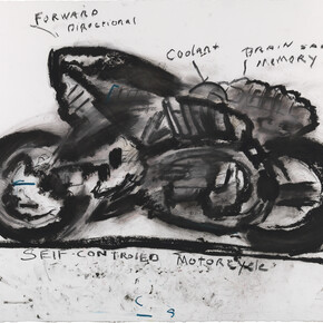 John Scott, Self-Controlled Motorcycle, 2014, Mixed media on paper, 96.5 x 127 cm, 38 x 50 in, (AFG 53531)
(Paintings, Drawings and Pastels), Courtesy of the artist and Flowers Gallery, London/New York
