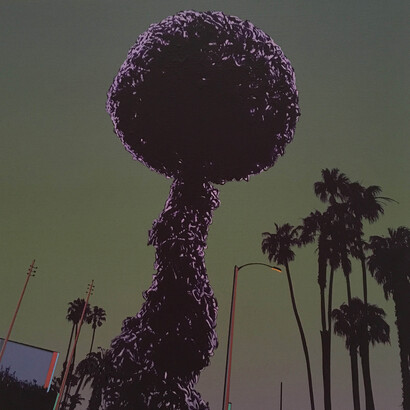 Glen Rubsamen, Chain Reaction, 2017, acrylic on panel, 20 x 20 inches, 50.8 x 50.8 cm. Courtesy of the artist and Christopher Grimes Gallery, Santa Monica
