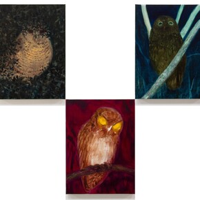 Xie Lei, I Will Be Your Mirror 8, oil on canvas, 5 paintings, each 33x24cm, 2018-2019