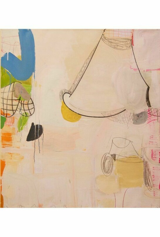 Gary Komarin, Dirty White, Wittenborn Lane, 2012, Mixed media on canvas, 54 x 48 inches