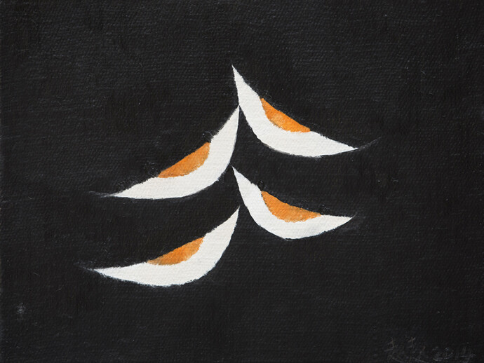 Zhao Zhao, Preserved Duck Eggs 2, 2014, Oil on canvas, 10 1/2 x 13 3/4 in (27 x 35 cm). Courtesy of the artist and Chambers Fine Art
