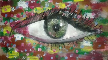 Ojo de colores, arte abstracto de Adrika Rahut, Calcuta, India