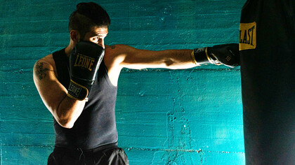 An athlete training and pushing himself 