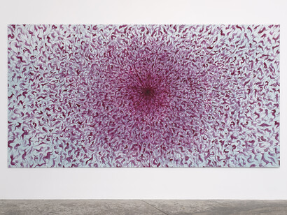 PEYBAK, Abrakan #15, 2015, Gesso, acrylic, ink and pastel on canvas, 78 3/4 x 149 5/8 in. Unique piece, Courtesy Galerie GP & N Vallois, Paris, Photo : Aurélien Mole
