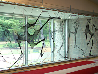 Liz Collins, Exhibition view. Courtesy of Tang Museum 