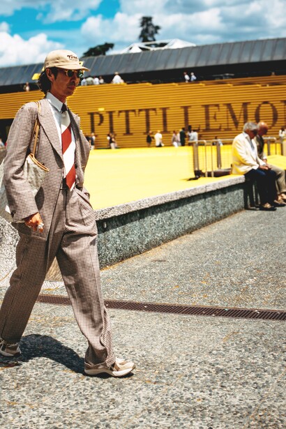 Gioco dei contrasti, punto forte in questa stagione, @ Pitti Immagine Uomo 106