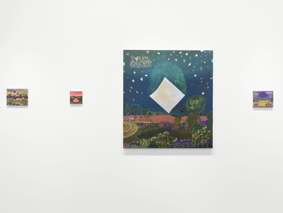 Esther Pearl Watson, Celestial road trip, exhibition view. Courtesy of Vielmetter
