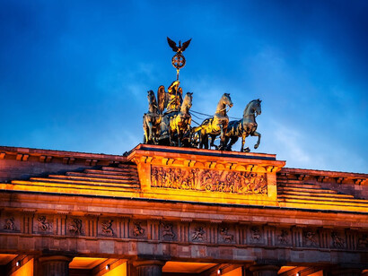 The breathtaking view of the Brandenburg Gate in Berlin, Germany, encapsulates the strength of the German people, who have faced their darkest days and emerged stronger, ready to move forward