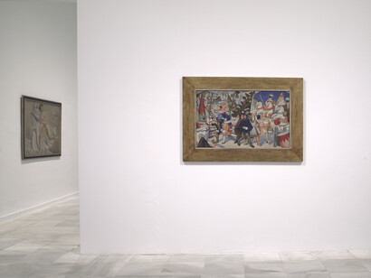 Maruja Mallo, Mask and compass, exhibition view. Courtesy of Museo Nacional Centro de Arte Reina Sofía