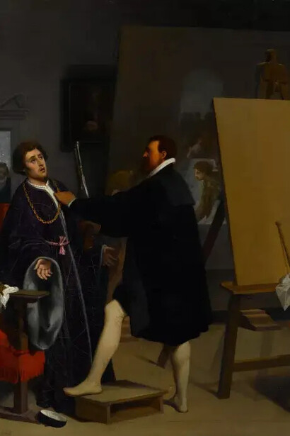 Jean-Auguste-Dominique Ingres, L'arétin dans l'atelier de tintoret (detail), 1848. Courtesy of Musée Jacquemart-André