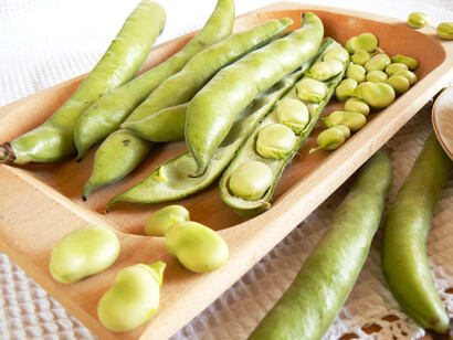 Baccelli di fave sgusciati