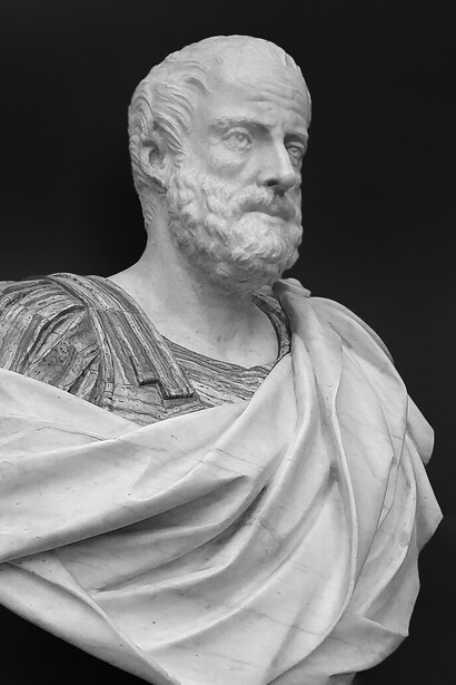 Busto romano de Aristóteles, Galería Uffuzi, Florencia, Italia