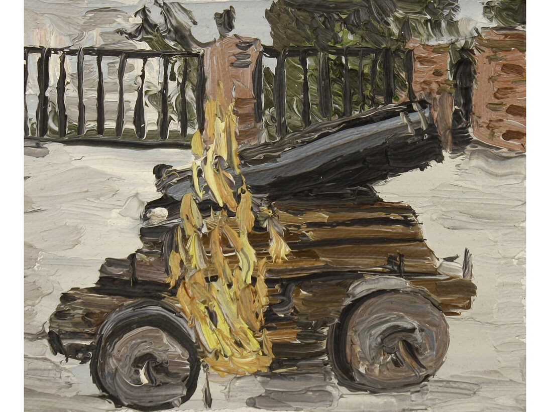 Christian Vinck, Cañon quemao. Cerro e piedra, 2014, Oil on canvas, 10,5 x 13 cm