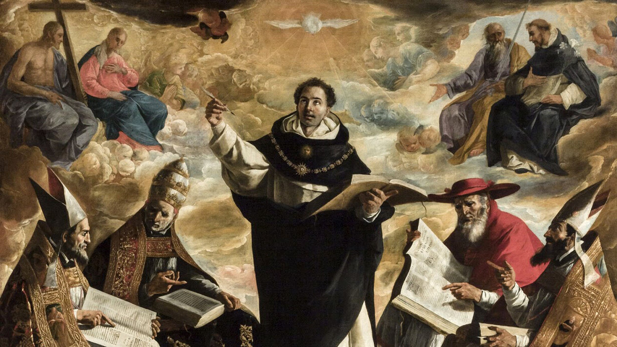 Detalle de Apoteosis de Santo Tomás de Aquino, obra de Francisco de Zurbarán