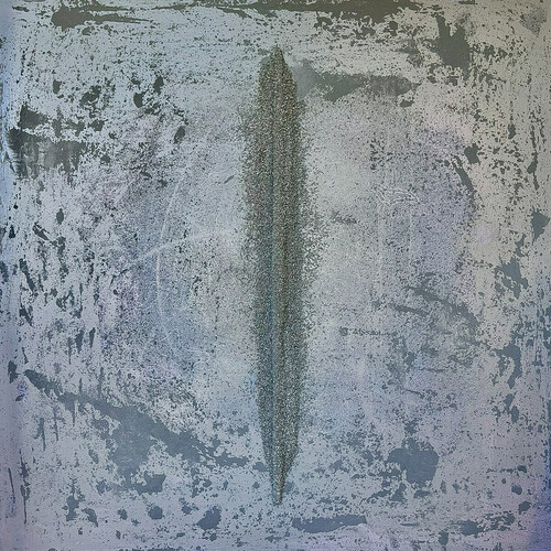 Laura Manuel, Huso de Piedra, Acrylic and Stone on Canvas 36 x 36”/2023