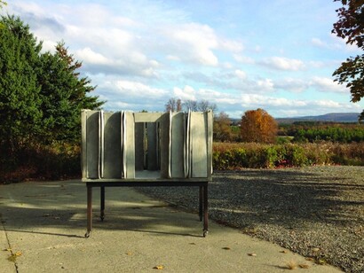Mia Westerlund Roosen, Architectural Folly 8, 2015, Concrete and Steel, 60 x 60 x 30 inches. Courtesy of Betty Cuningham Gallery