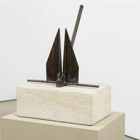 Ian Hamilton Finlay, Swallow, 1998. Bronze and stone, 22 3/4 x 15 3/4 x 14 1/4 inches, edition of 2. Courtesy of David Nolan Gallery, New York. © Estate of Ian Hamilton Finlay.