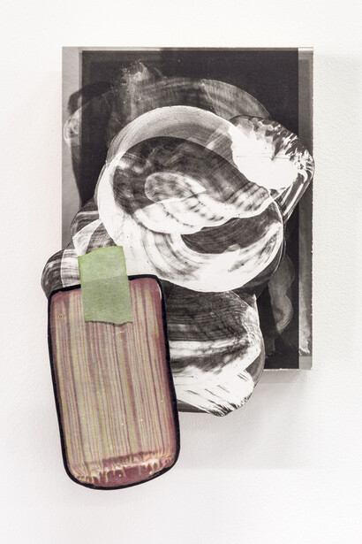 Wil Murray, Maustlize 2, 2015, Hand-coloured gelatin silver print and wood on board