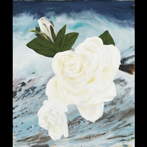 Enrique Martínez Celaya, The Omen (Gardenia), 2023, oil and wax on canvas, 72x60 inches. Courtesy the artist and Miles McEnery, NYC