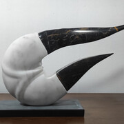 Giorgos Papasotiriou, After the storm, Dionysus marble with Nero Portoro marble (Italy), 48 x 24 x 11cm Base of black marble of Edessa, 26 x 12 x 2 cm. Courtesy of the artist and The Blender Gallery