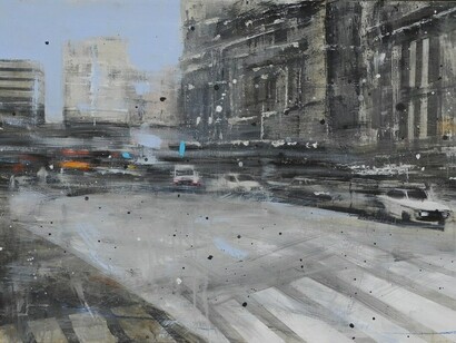 Alfredo Pini, Vernice fresca, 2015, olio su tela, cm. 50x100 