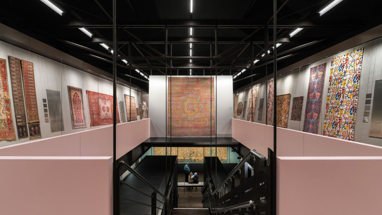 MAK permanent collection textiles and carpets, exhibition view. Courtesy of MAK