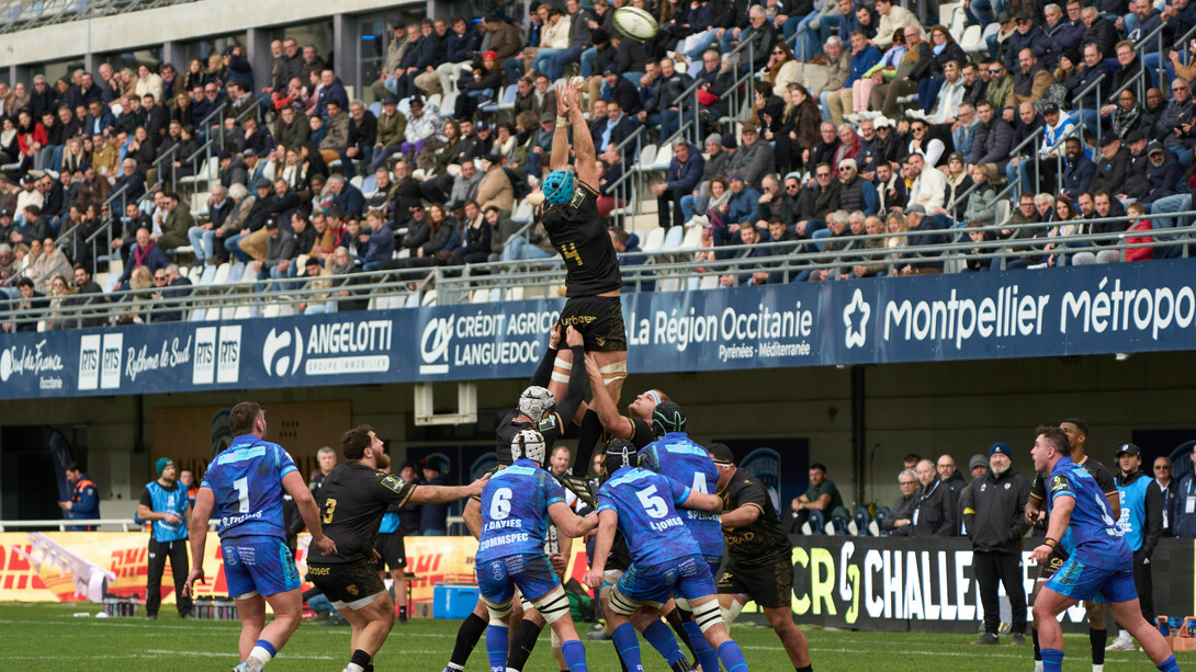 L'équipe de France lors d'un match dans le stade de Montpellier dans le sud du pays