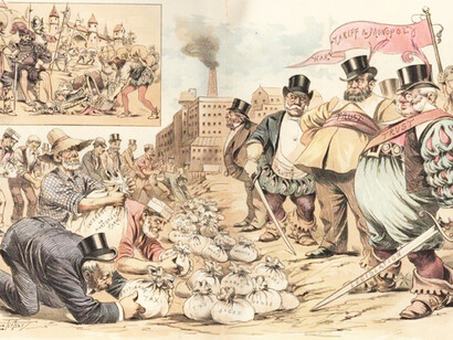 Una vignetta dell'epoca sul darwinismo