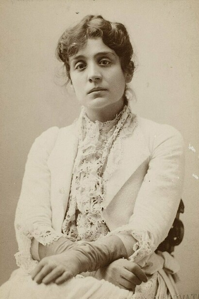 Eleonora Duse, foto di tournée del 1891, Livorno, Toscana, Italia
