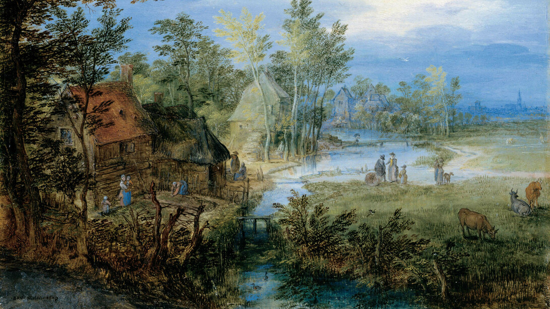 Jan Brueghel the Elder, Village landscape with figures and cows. Mit freundlicher genehmigung des DomQuartier Museums