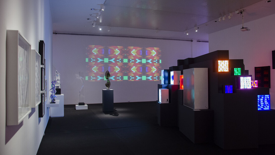 Benveniste/Rodríguez. Percepción e ilusión, vista de exhibición. Cortesía del Museo Nacional de Bellas Artes