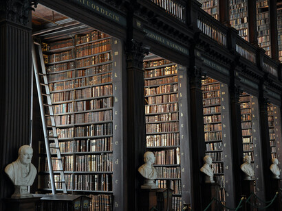 The library of Trinity College in Dublin, Ireland, houses millions of books